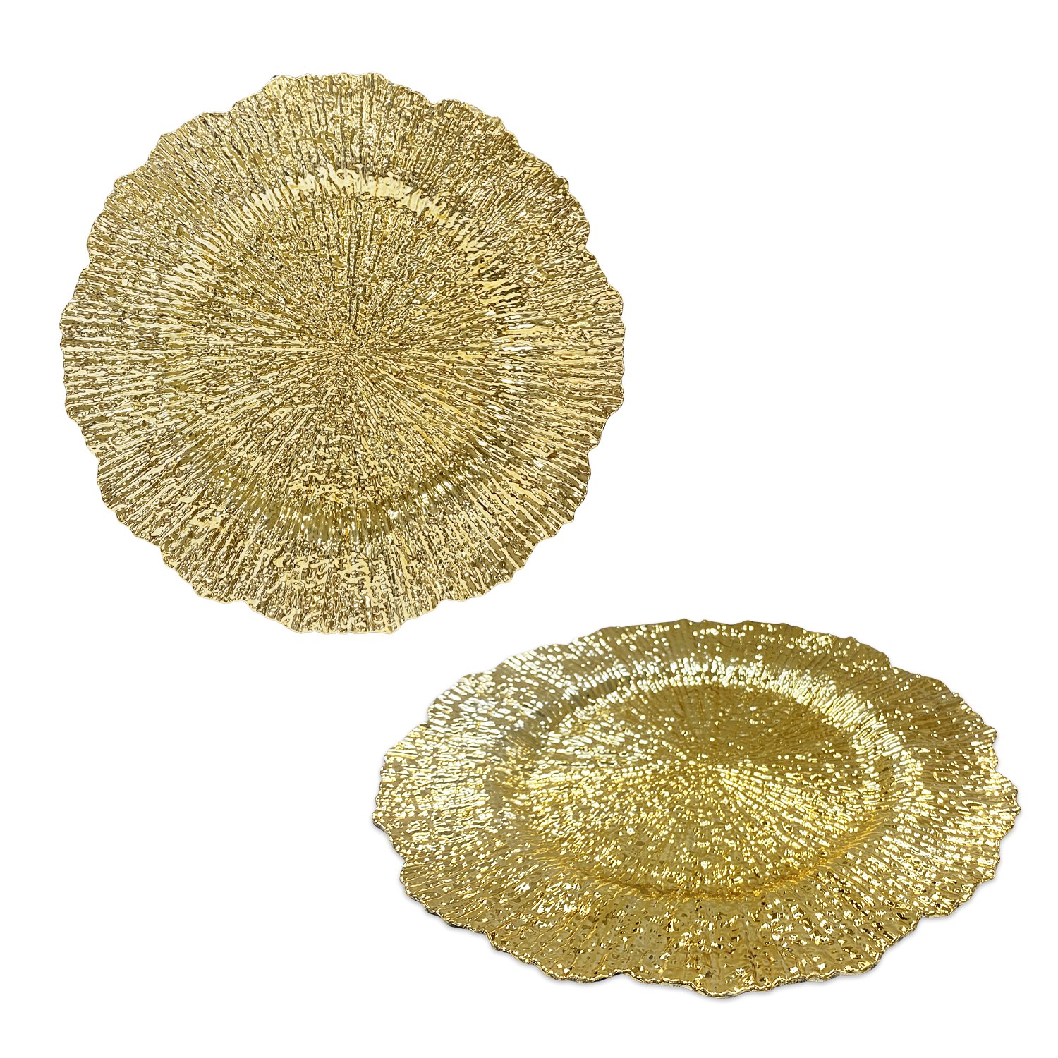 PLATO BASE DECORATIVO DORADO 33CM