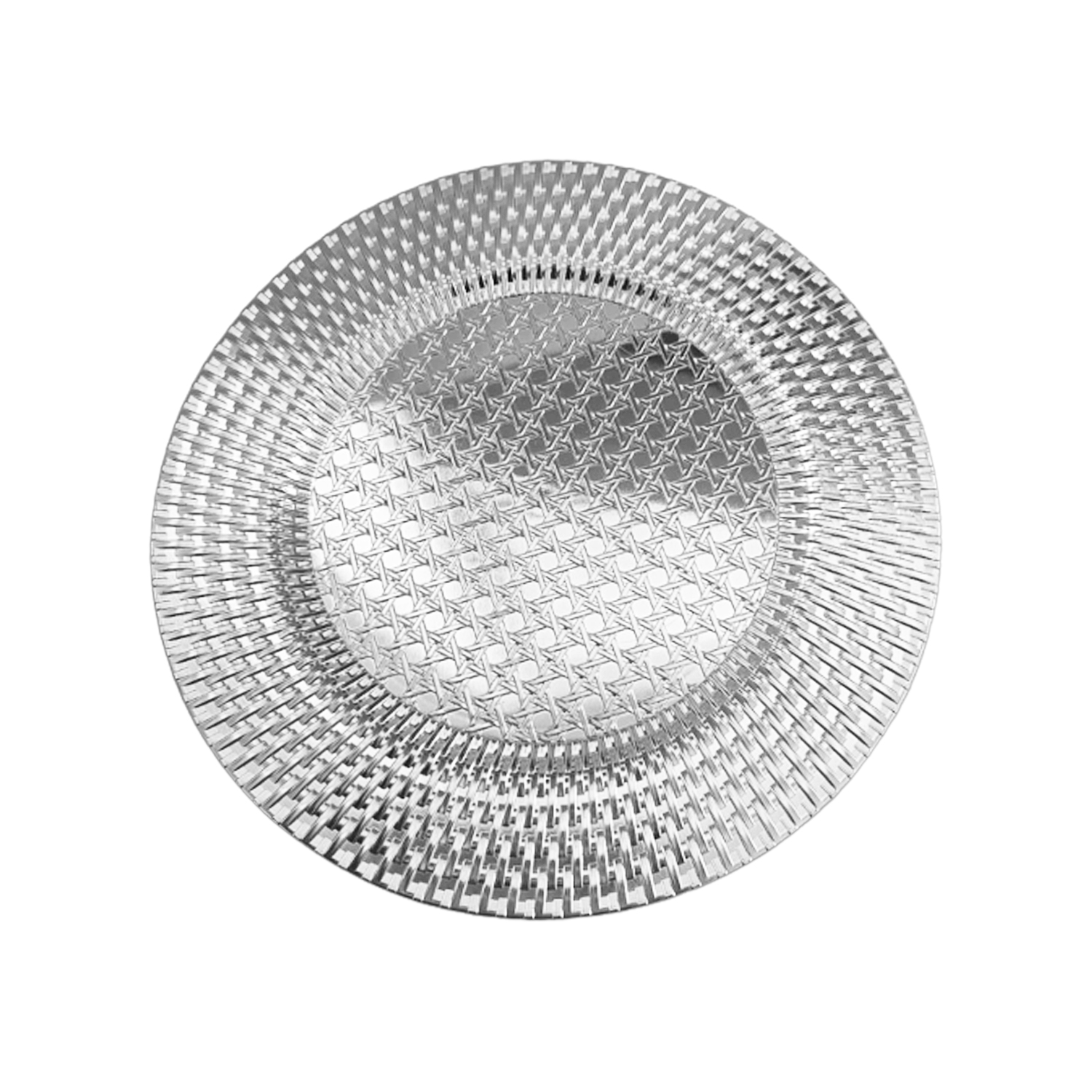 PLATO BASE DECORATIVO PLATEADO 33CM