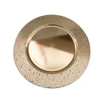 PLATO BASE DECORATIVO DORADO 33CM