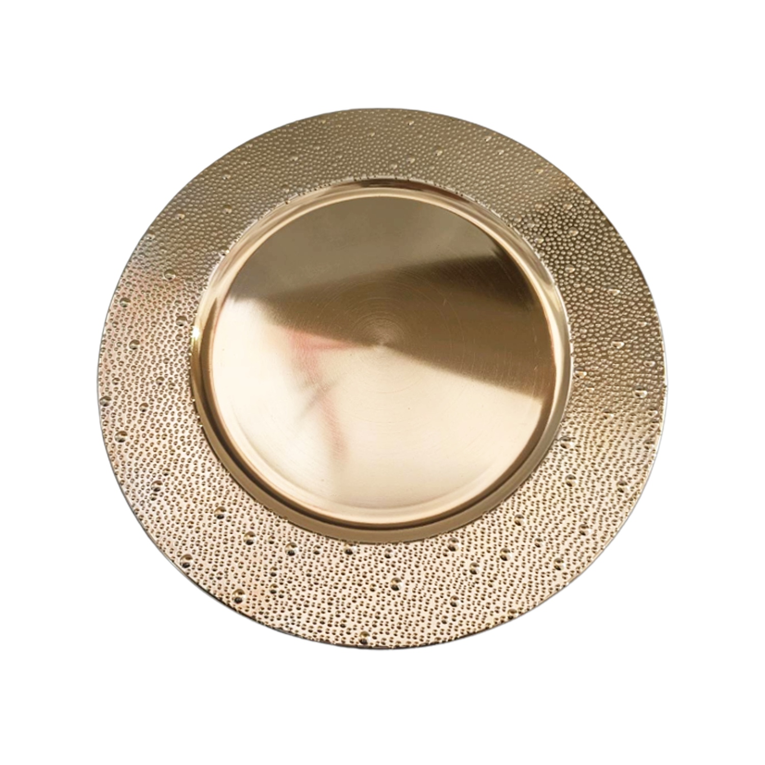 PLATO BASE DECORATIVO DORADO 33CM