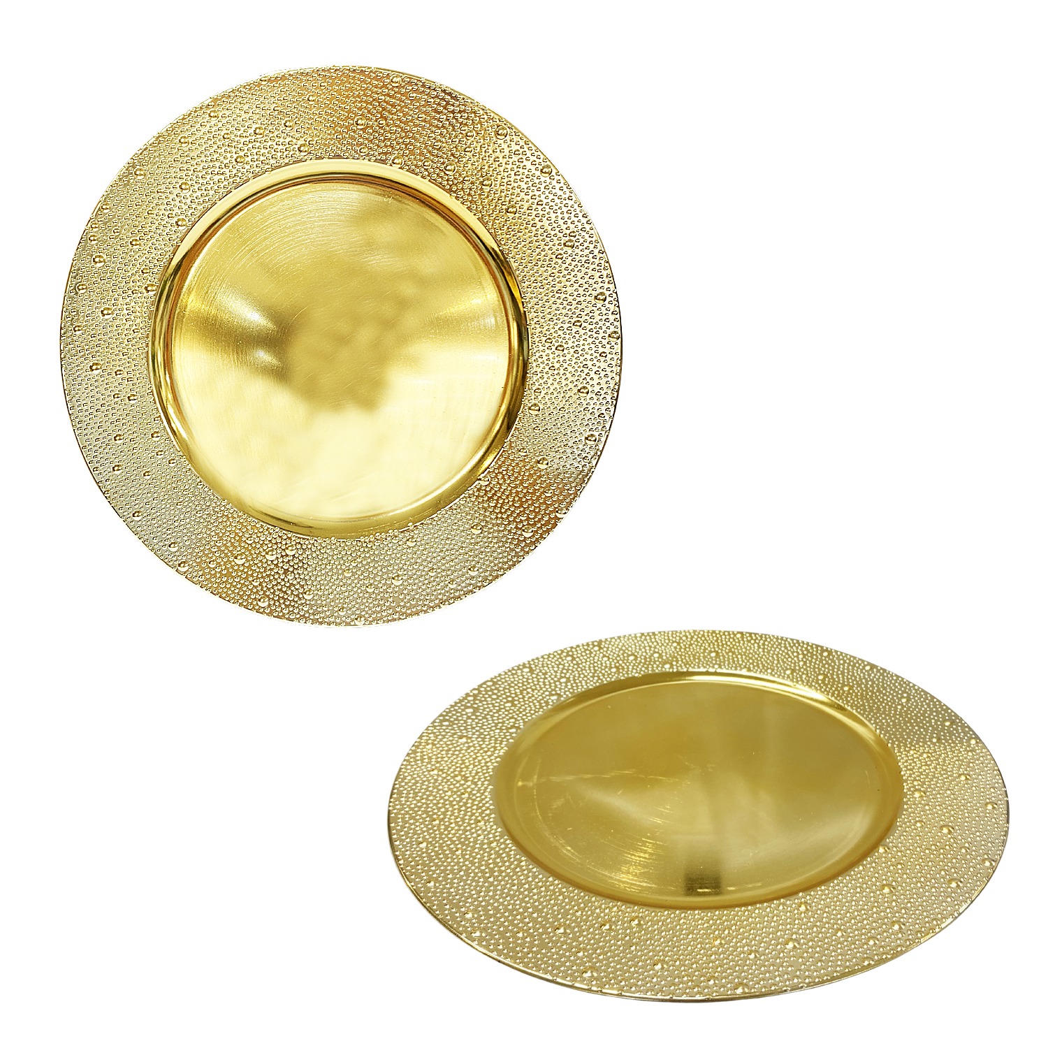 PLATO BASE DECORATIVO DORADO 33CM