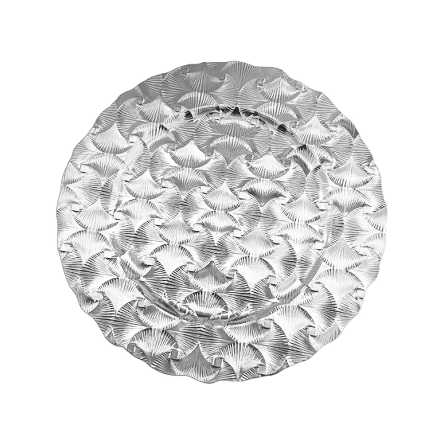 PLATO BASE DECORATIVO PLATEADO 33CM