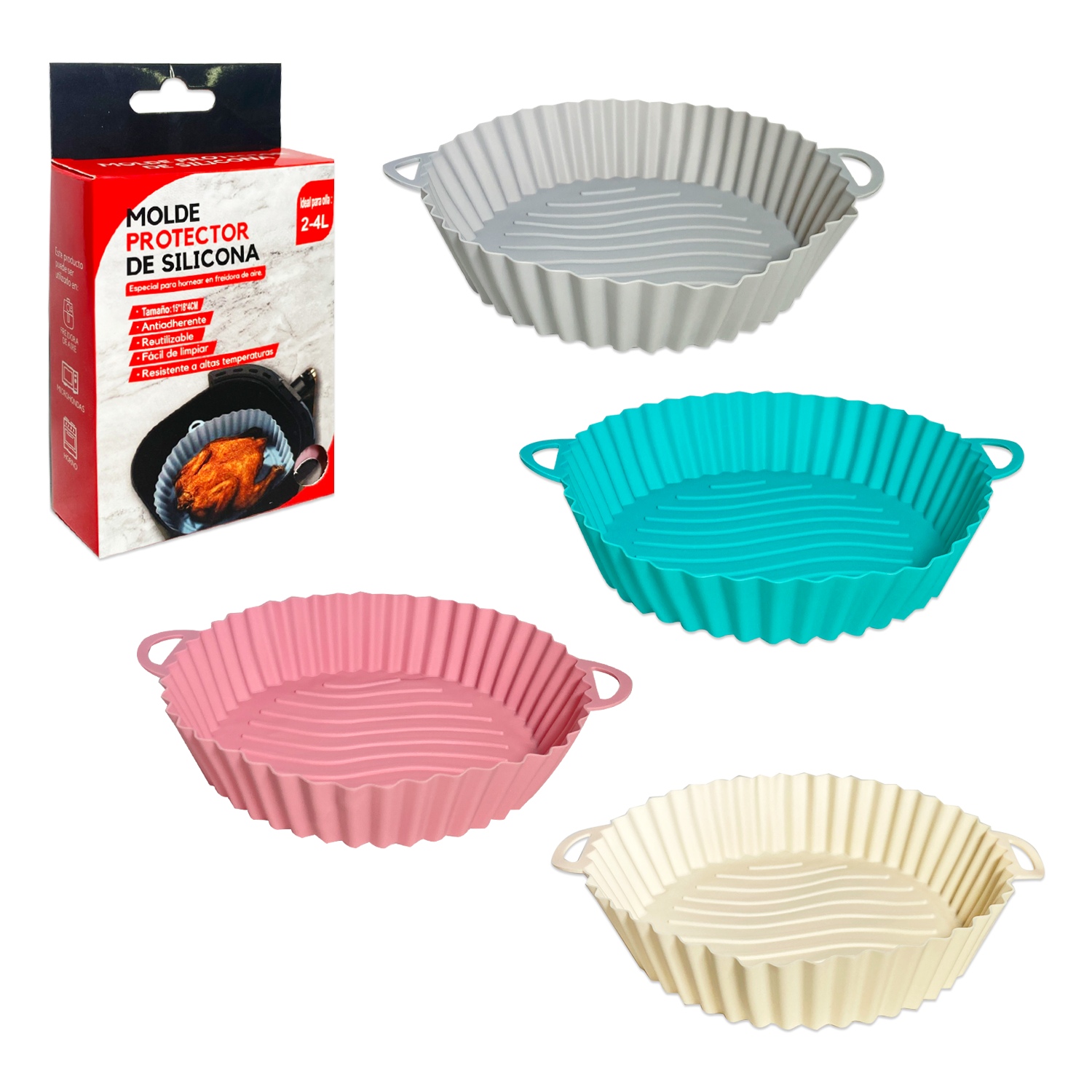 CANASTILLA DE SILICONA PARA OLLA FREIDORA EN BOLSA