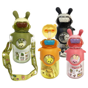 TERMO CONEJO CUERNOS CON STICKERS 650ML