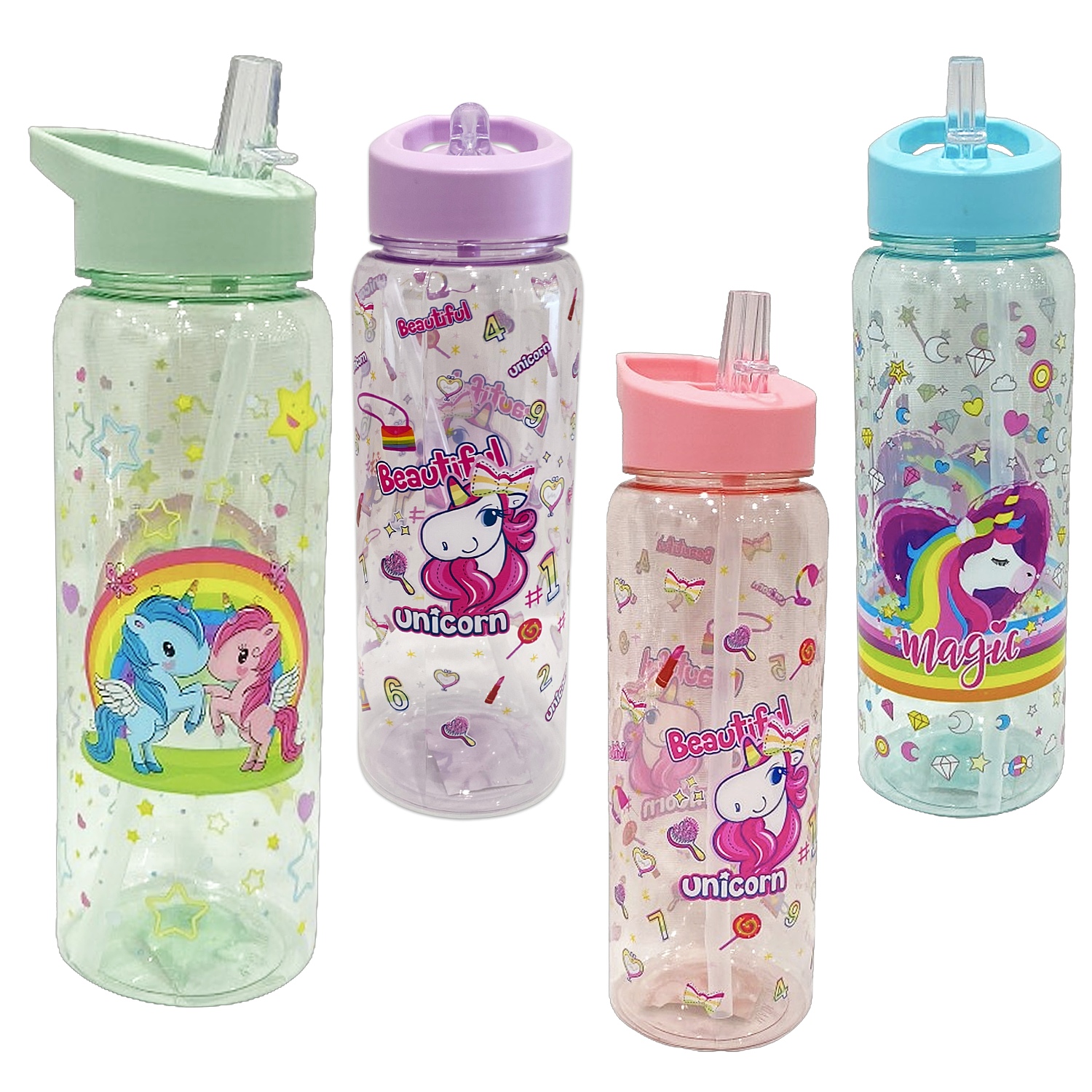 TERMO PLASTICO UNICORNIO 700ML