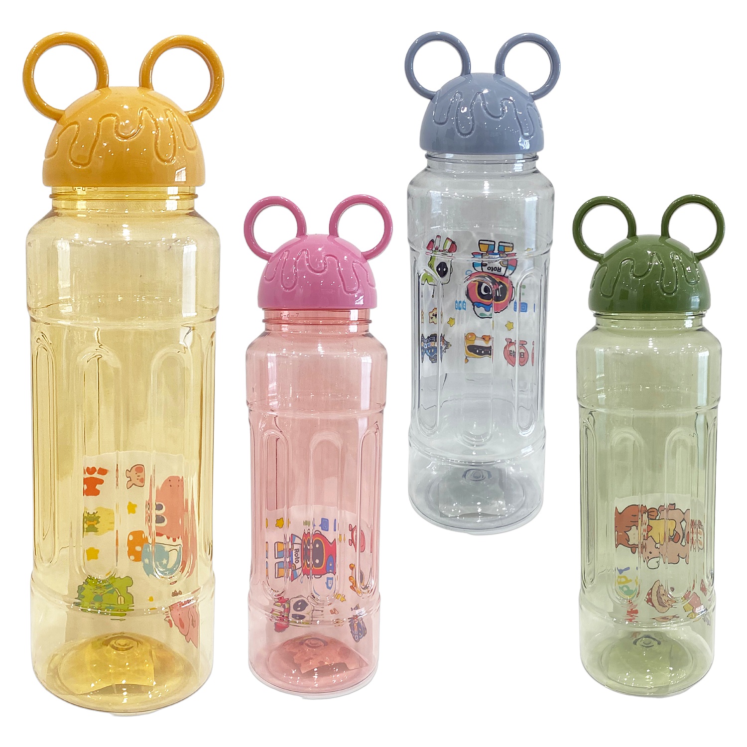 TERMO PLASTICO OREJAS CON STICKERS 500ML