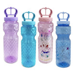 TERMO PLASTICO CORONA CON STICKERS 500ML