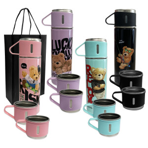 SET TERMO TERMICO OSO CON TAZAS EN CAJA 500ML