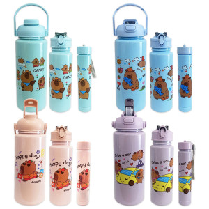 TERMO COLOR PASTEL CAPIBARA X3 2000ML-650ML-300ML