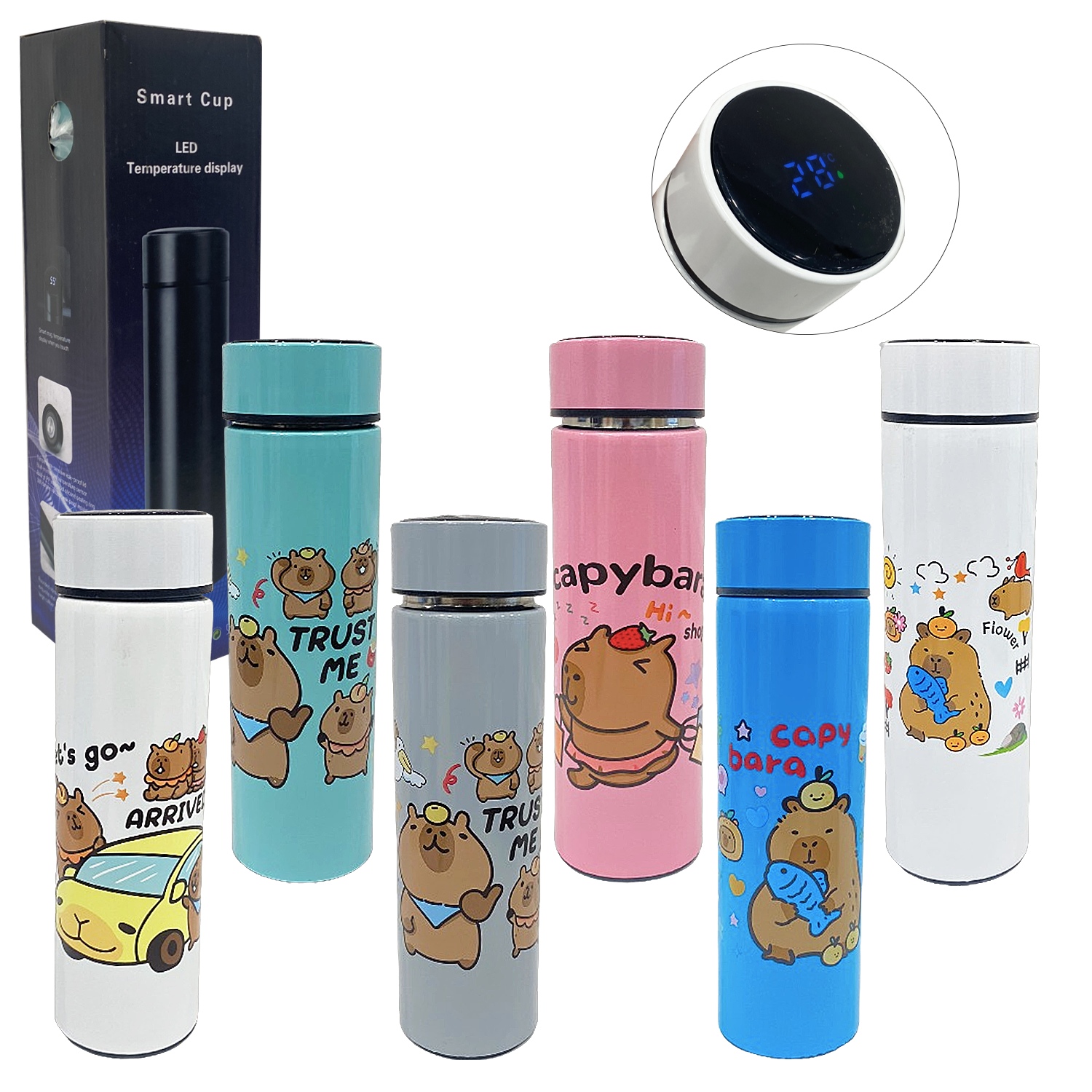 TERMO TERMICO CAPIBARA MEDIDOR DE TEMPERATURA 500ML