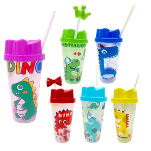 VASO PITILLO DINOSAURIO 600ML (PQTX12)