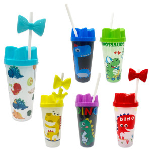 VASO PITILLO DINOSAURIO 600ML (PQTX12)