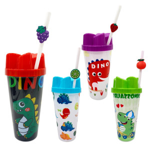 VASO PITILLO DINOSAURIO 600ML (PQTX12)