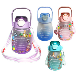 TERMO MOTIVACIONAL CON PINES Y STICKERS 1200ML