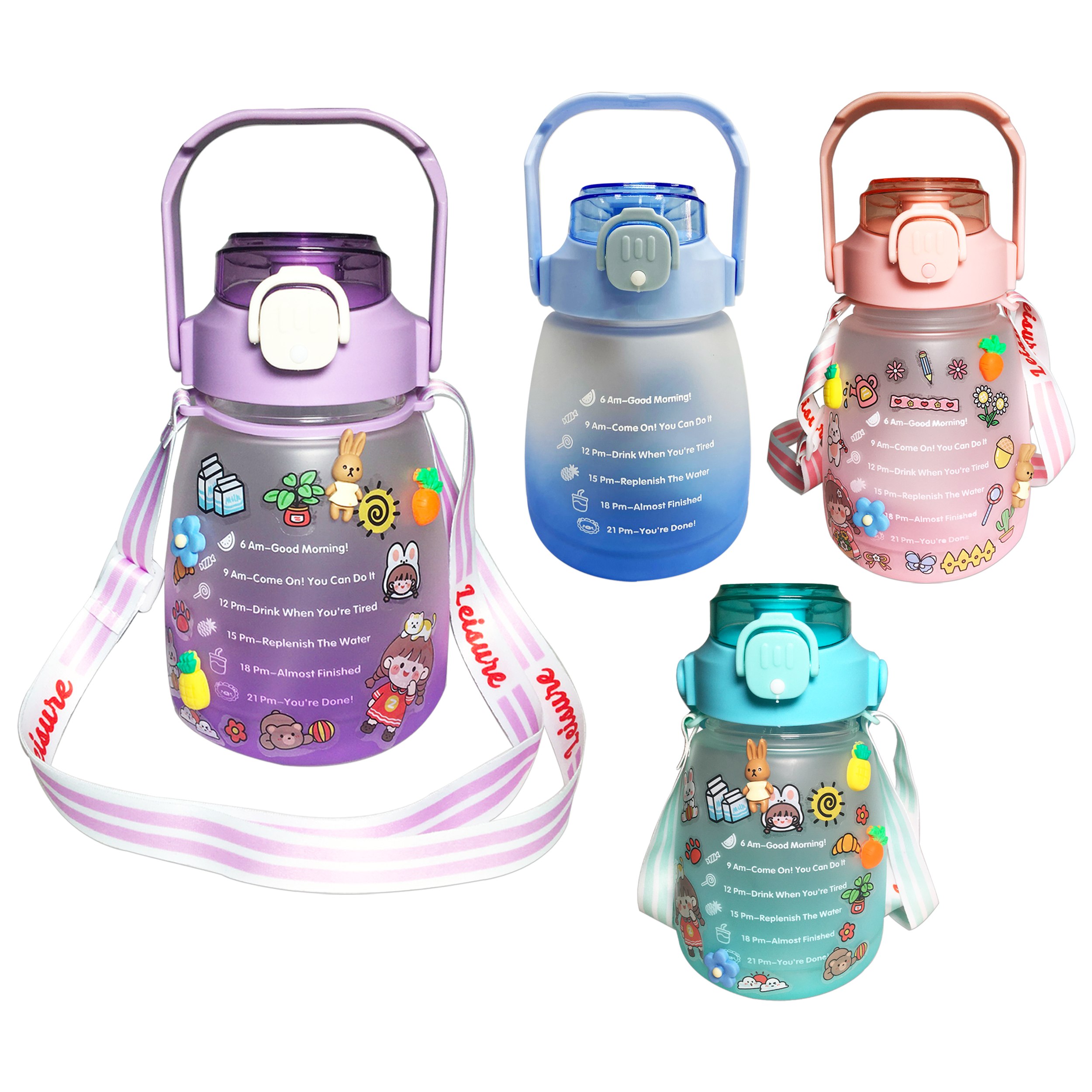 TERMO MOTIVACIONAL CON PINES Y STICKERS 1200ML