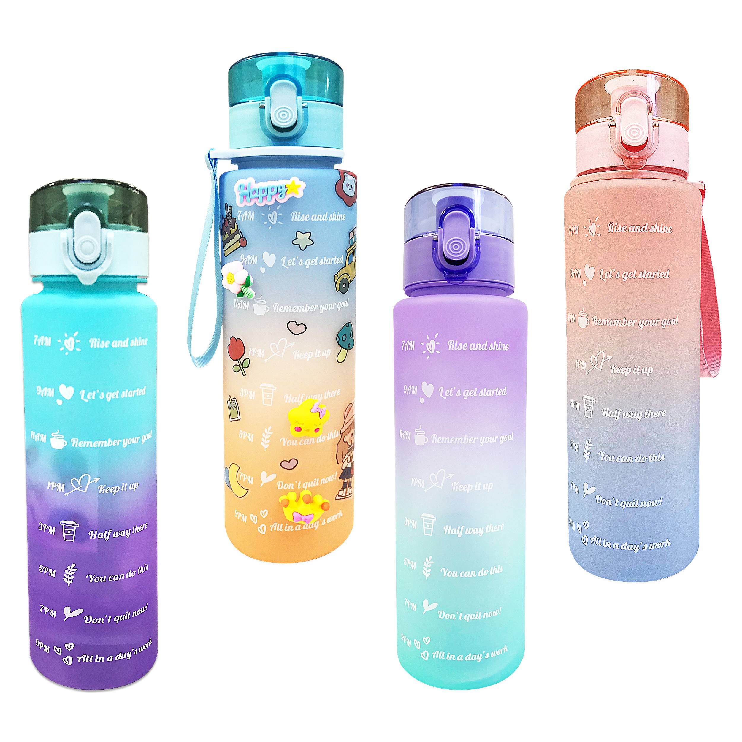 TERMO MOTIVACIONAL CON PINES Y STIKERS 900ML