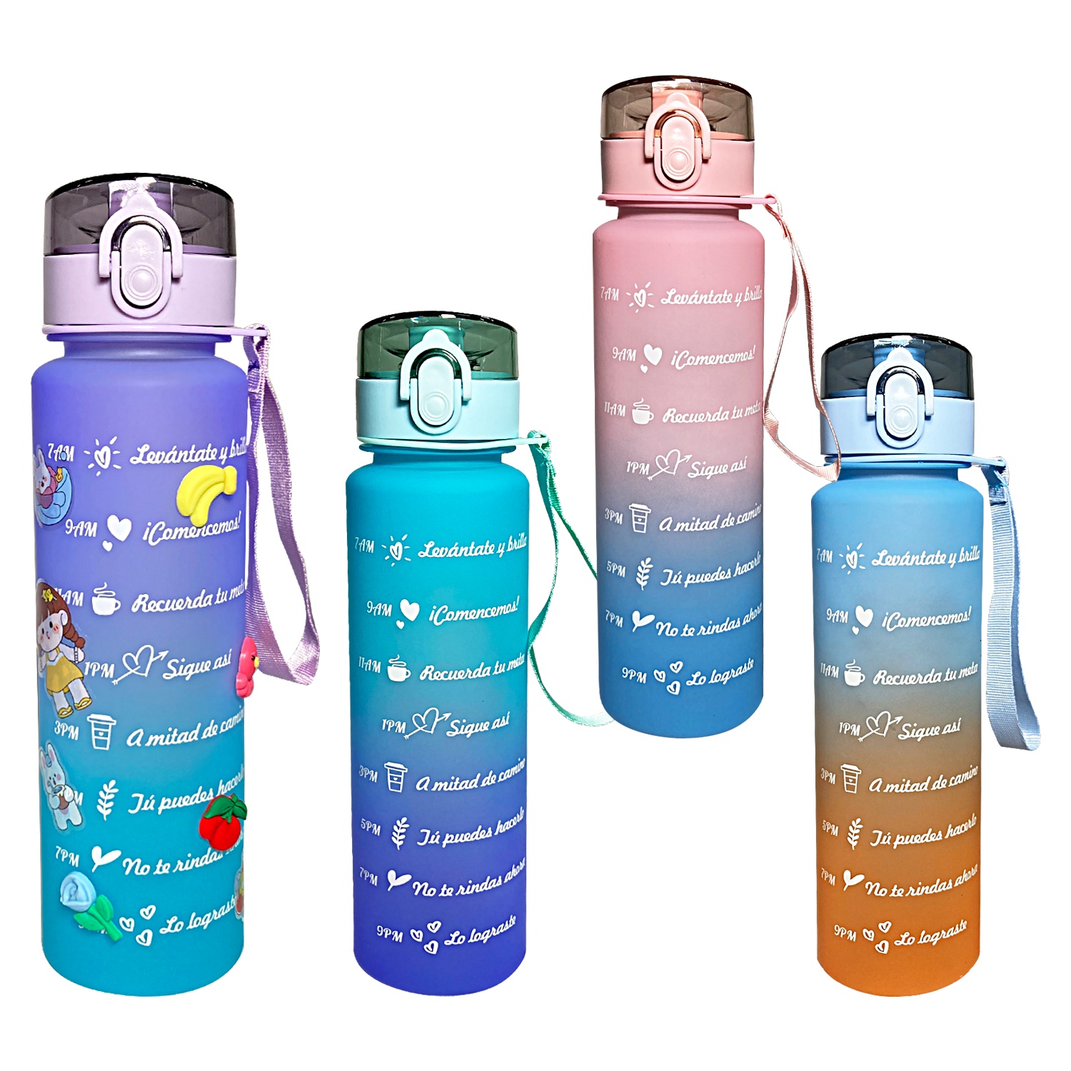 TERMO MOTIVACIONAL CON STICKERS Y PINES 900ML
