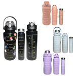 TERMO MOTIVACIONAL X3 CON PINES Y STICKER 2000ML-900ML-300ML