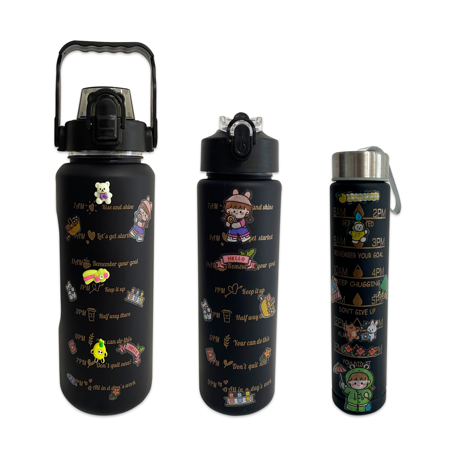 TERMO MOTIVACIONAL NEGRO MATE X3 2000ML-900ML-300ML