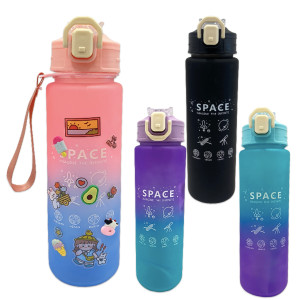 TERMO ESPACIAL DEGRADE CON STICKERS Y PINES 850ML