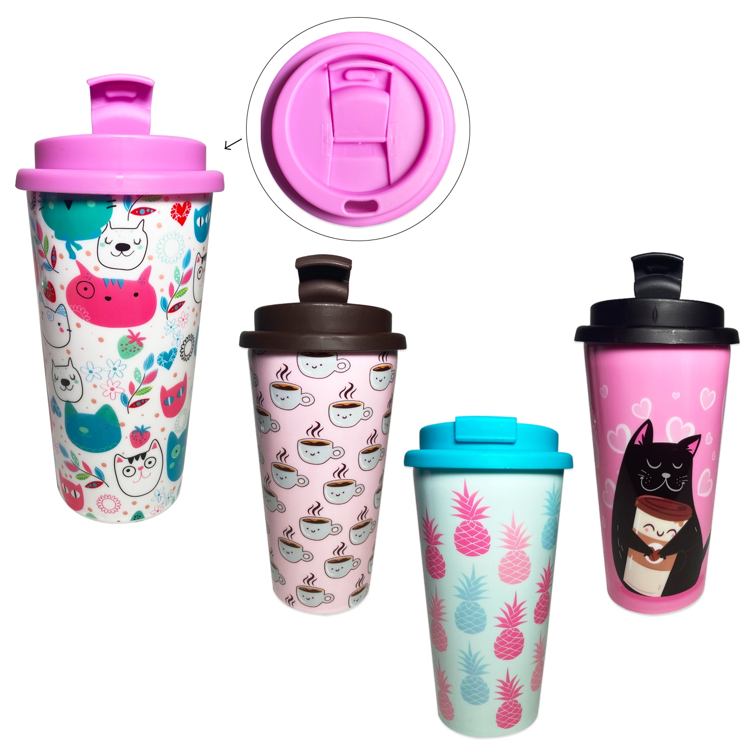 VASO TERMO ESTAMPADO 620ML (PQTX6)