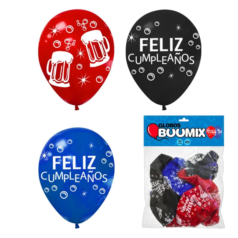 BOMBA CERVEZA FELIZ CUMPLEAÑOS R12X10 R-A-N (PQTX12)