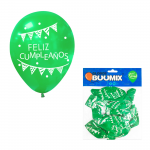 BOMBA FELIZ CUMPLEAÑOS BANDERIN R12X10 VERDE (PQTX12)