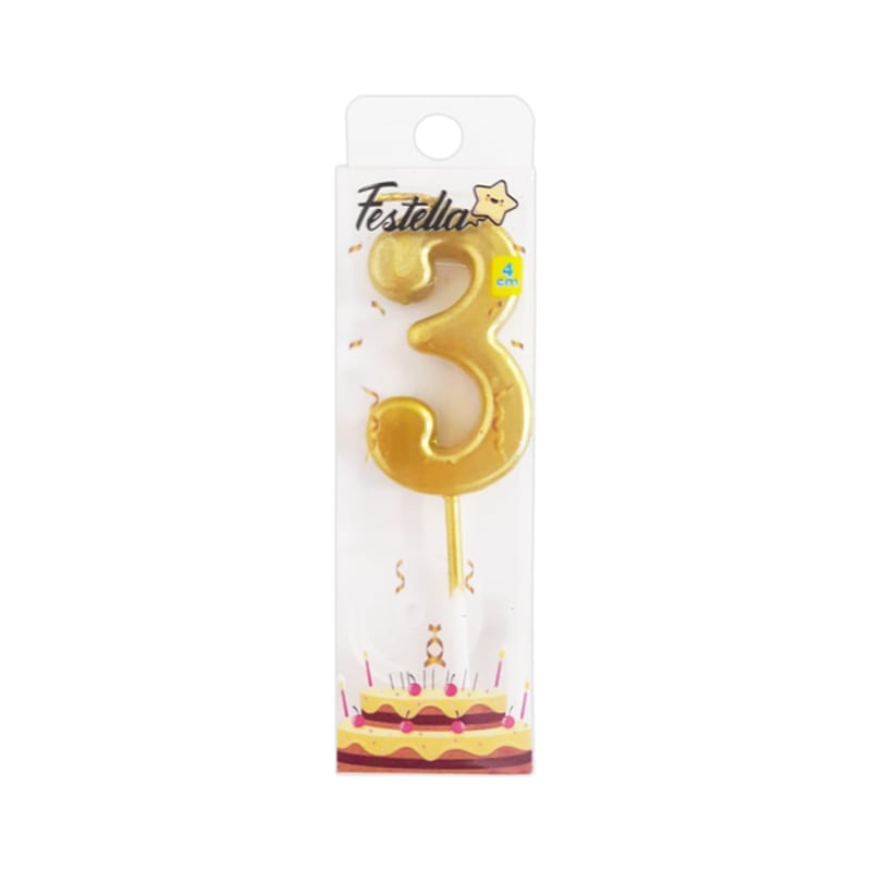 VELA NUMERO #3 DORADO (CJX24)