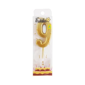 VELA NUMERO #9 DORADO (CJX100)