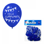 BOMBA FELIZ CUMPLEAÑOS BANDERIN R12X10 AZUL (PQTX12)