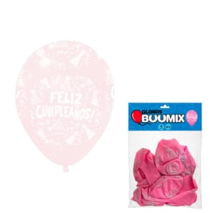 BOMBA FELIZ CUMPLEAÑOS R12X10 ROSADO OSCURO (PQTX12)