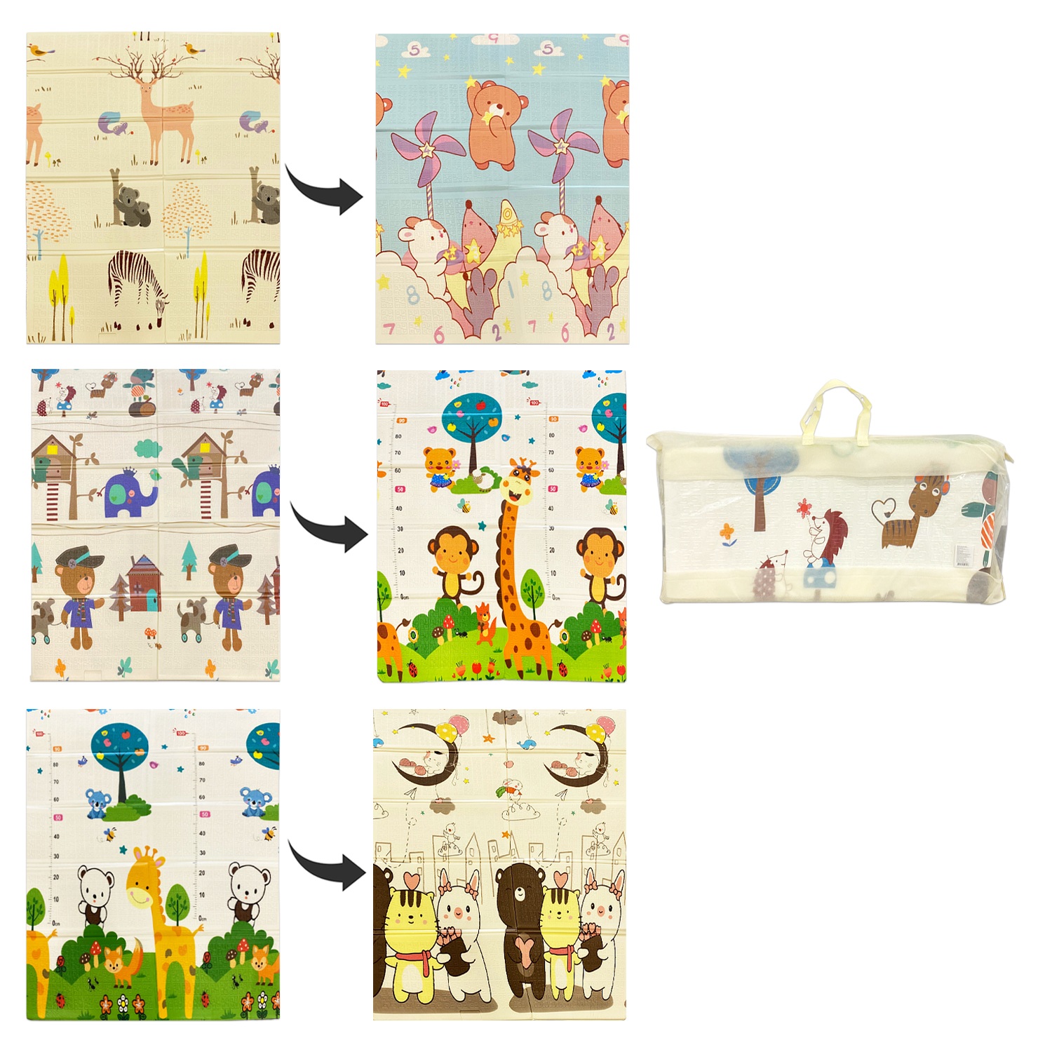 TAPETE INFANTIL DOBLE CARA ESTAMPADO 150*180*0.8CM