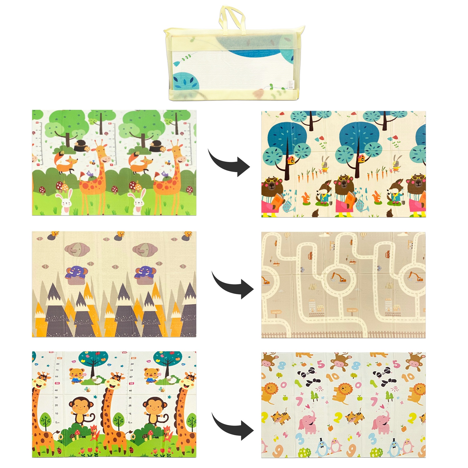 TAPETE INFANTIL DOBLE CARA ESTAMPADO 150*200*0.6CM