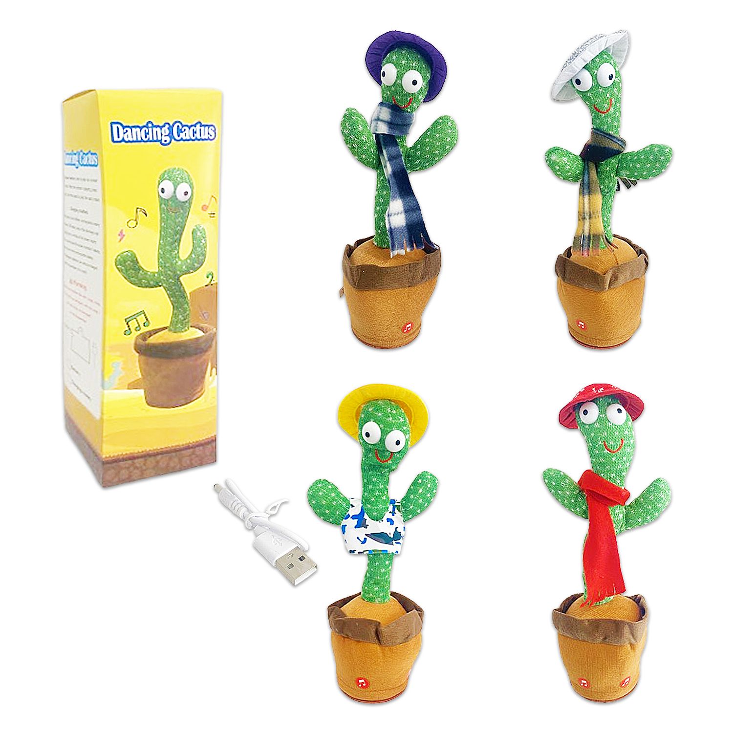 CACTUS BAILARIN CON ACCESORIO LUZ Y SONIDO