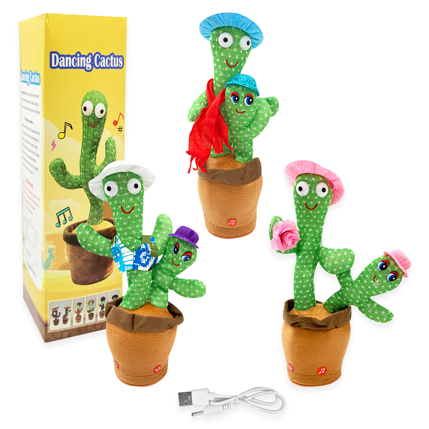 CACTUS BAILARIN X2 CON ACCESORIO LUZ Y SONIDO