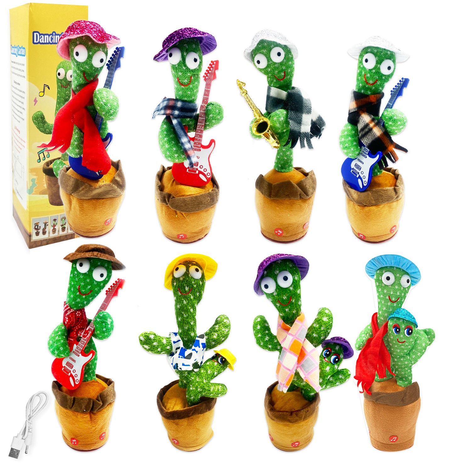 CACTUS BAILARIN X2 CON ACCESORIO LUZ Y SONIDO