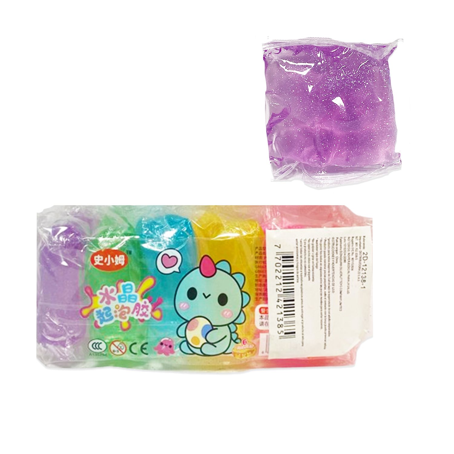 SLIME MINI ESCARCHADO EN BOLSA UNICORNIO X6