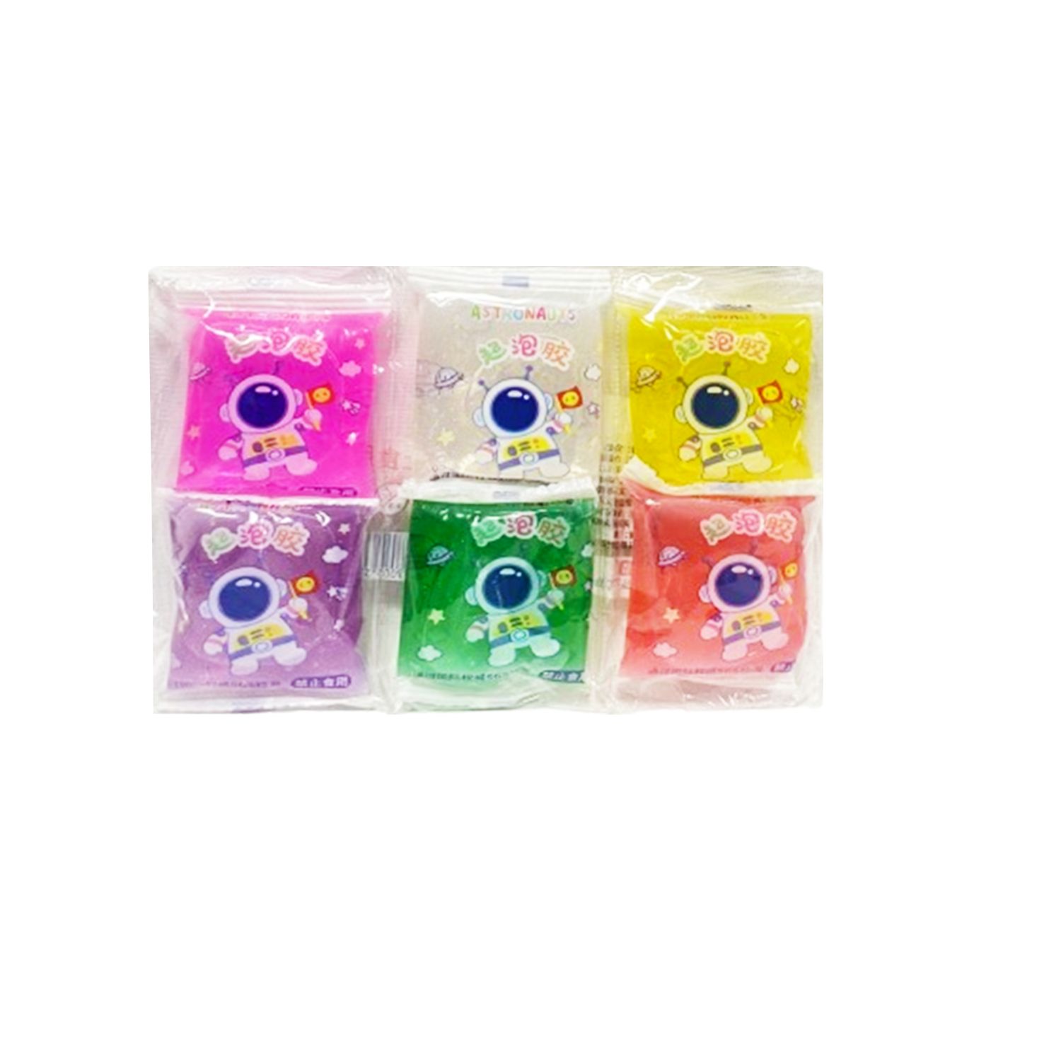 SLIME MINI ESCARCHADO EN BOLSA ASTRONAUTA (PQTX6)