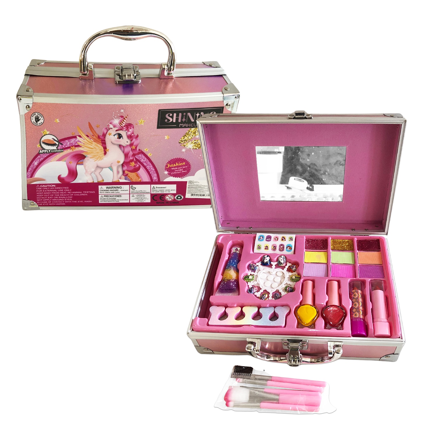 SET DE COSMETICOS EN MALETA UNICORNIO