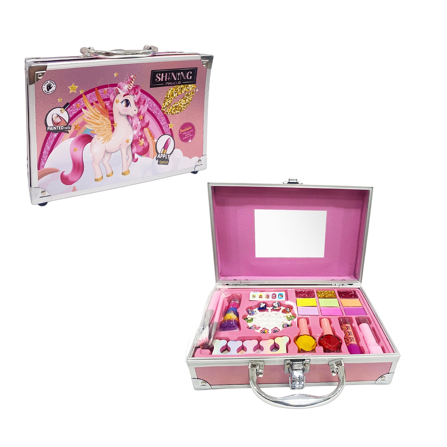 SET DE COSMETICOS EN MALETA UNICORNIO