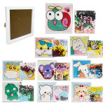 CUADRO DECORATIVO DE POMPONES 22*22CM