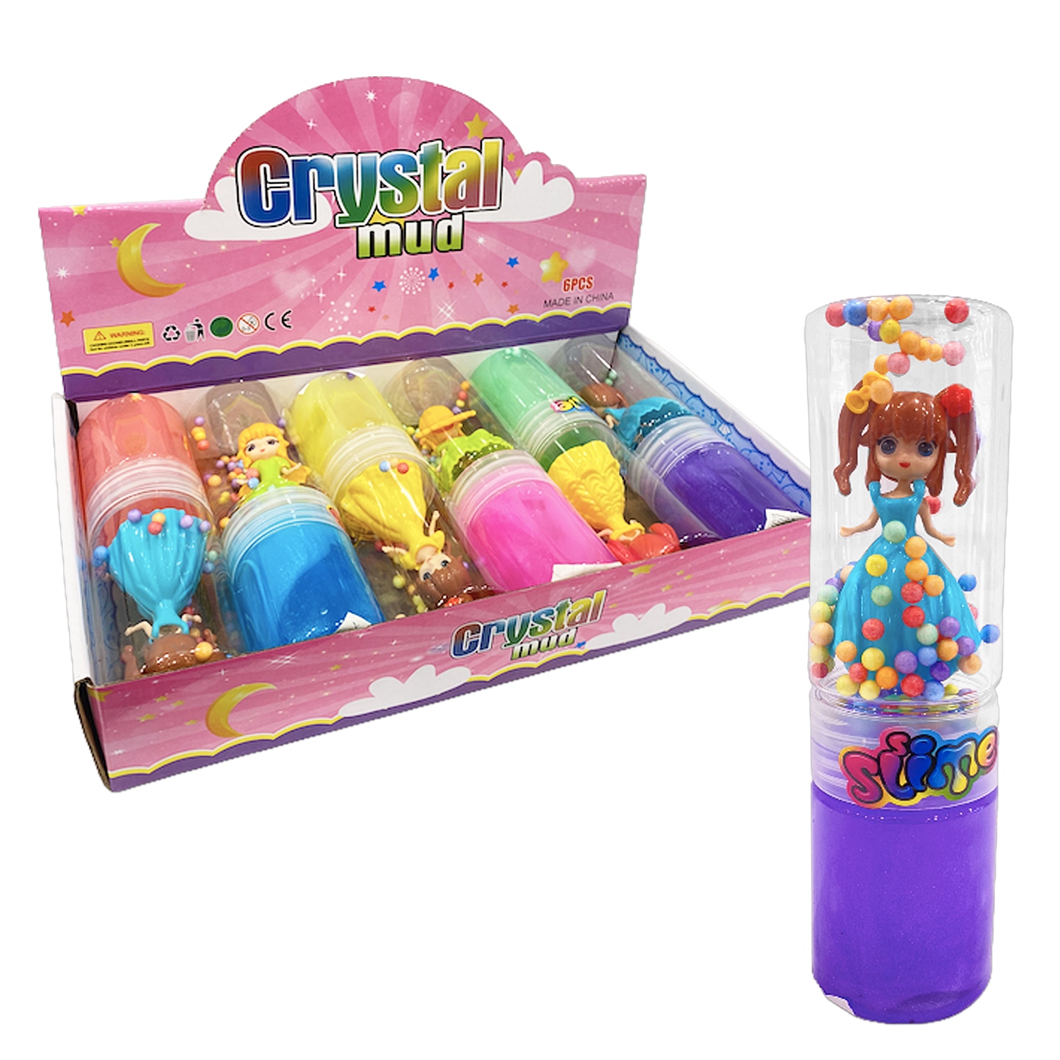 SLIME ESCARCHADO TUBO CON PRINCESA (CJX6)