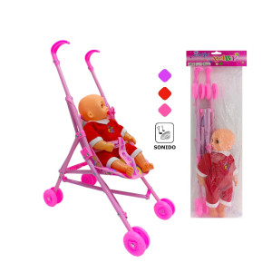 COCHE INFANTIL + BEBE LLORON EN BOLSA 2919