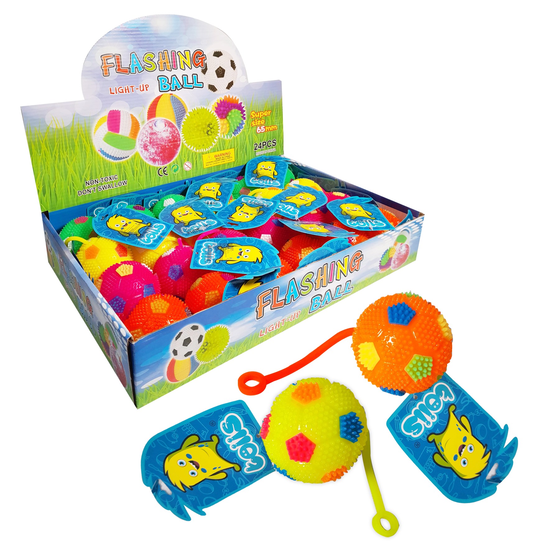 PELOTA CHILLONA CON LUZ 6.5CM (CJX24)