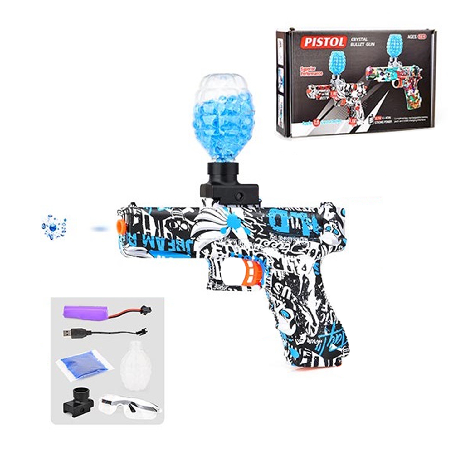 LANZADORA DE HIDROGEL RECARGABLE  EN CAJA 518A