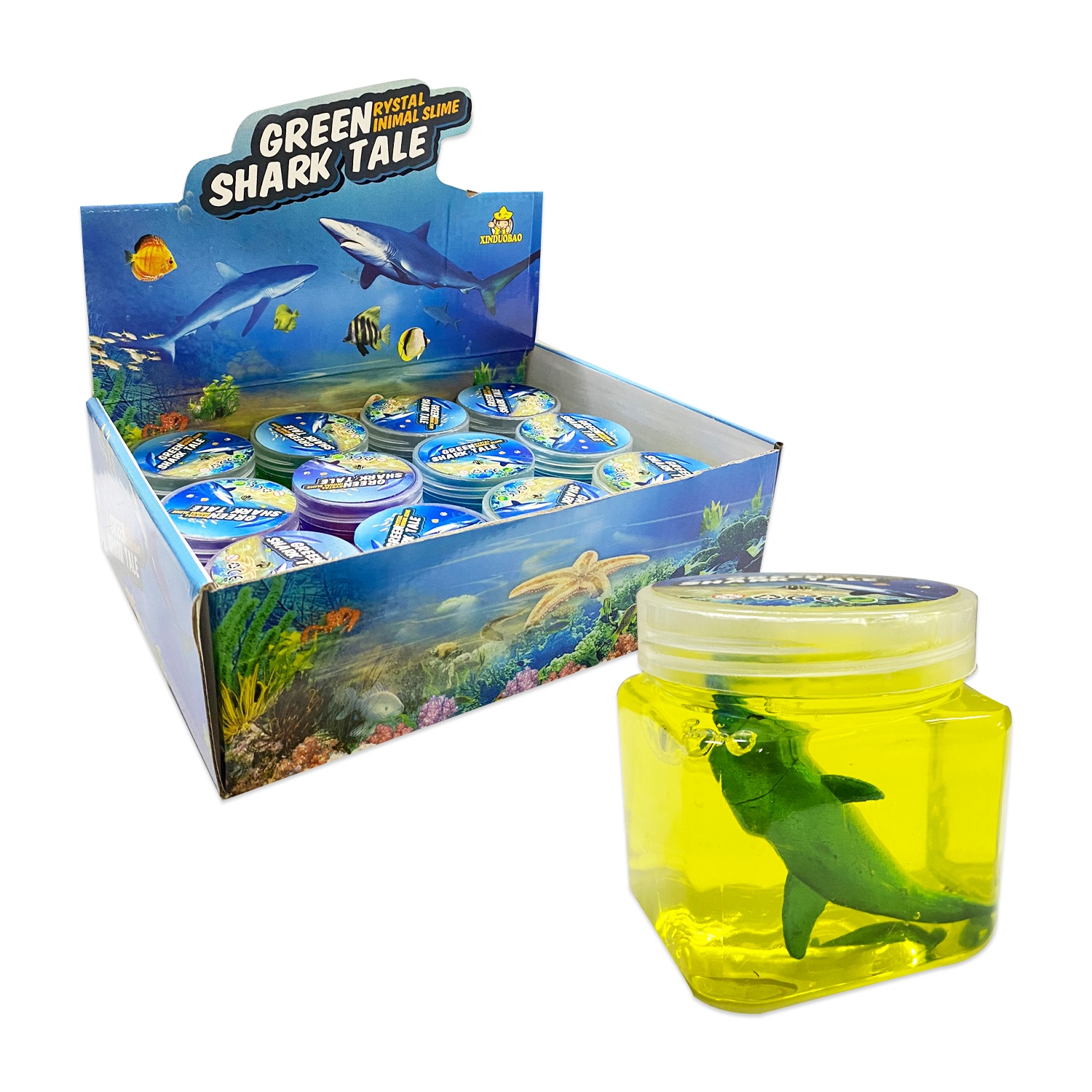 SLIME TARRO CON ANIMALES MARINOS Y LUZ (CJX12)