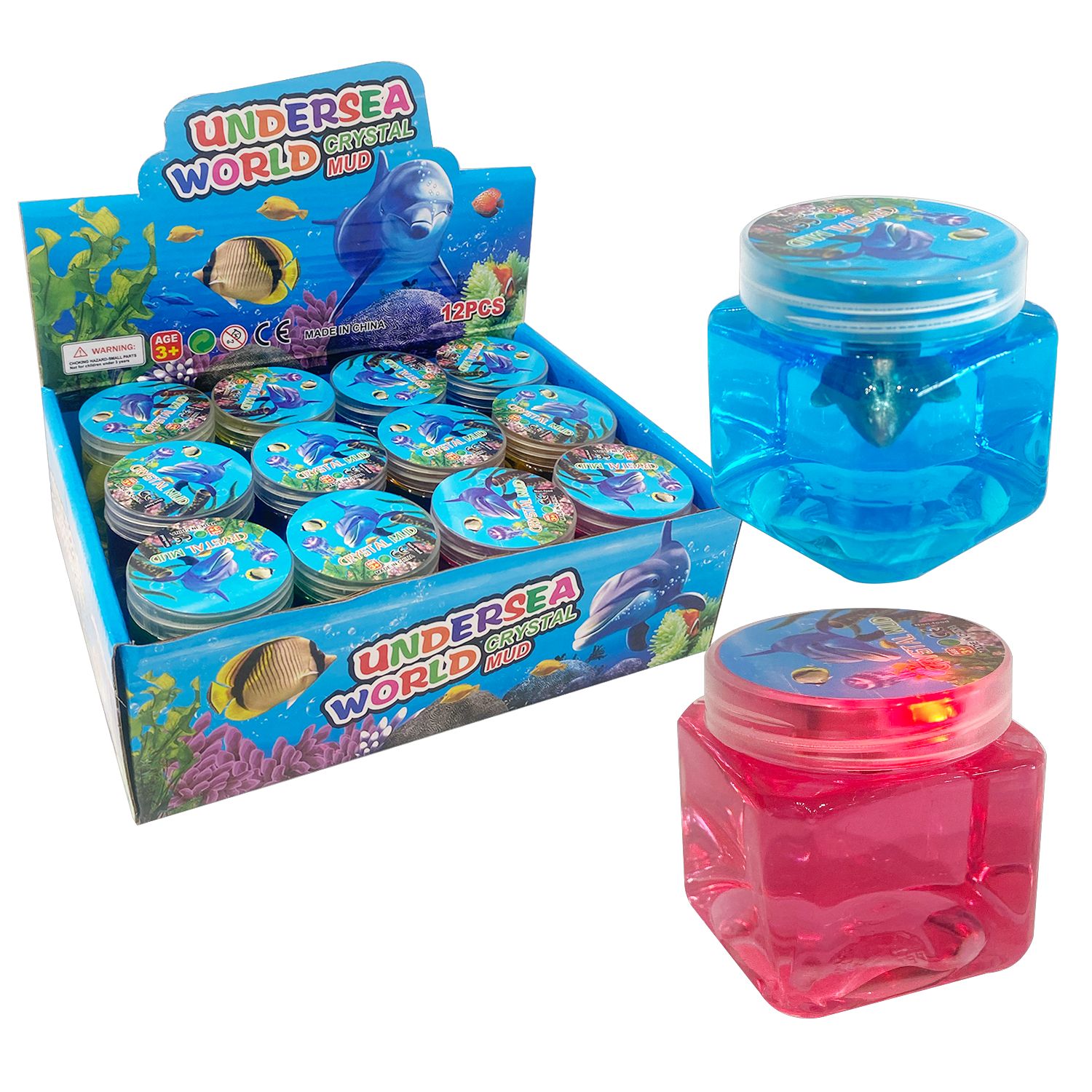 SLIME TARRO CON ANIMALES MARINOS Y LUZ (CJX12)