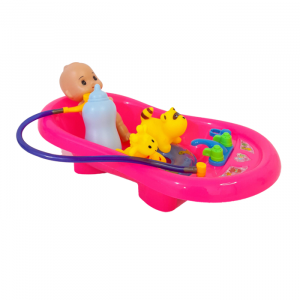 BAÑERA CON BEBE Y ACCESORIOS