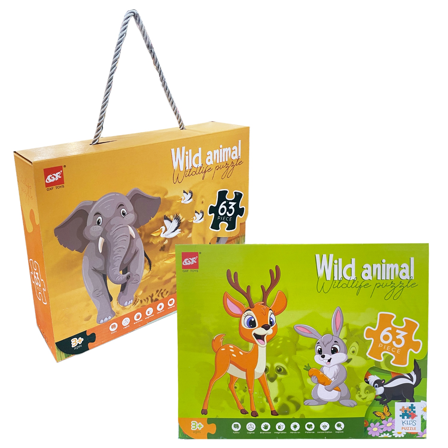 ROMPECABEZAS ANIMALES SALVAJES X63PCS