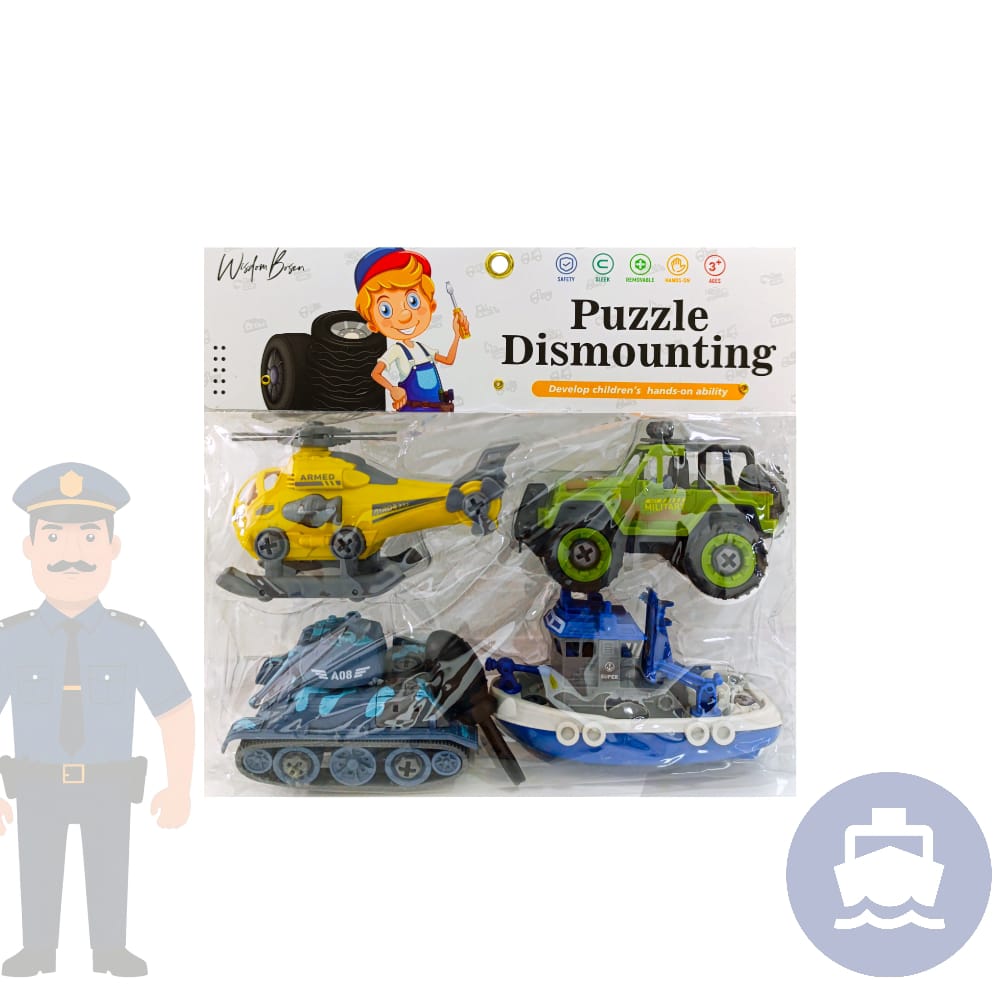 SET DE TANQUE+BARCO+CARRO+HELICOPTERO 666-151